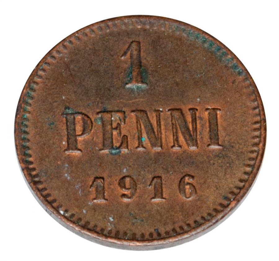 1 penni 1916 Mikołaj II Finlandia okupacja rosyjska Helsinki