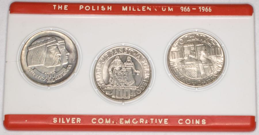 Zestaw 3 monet milenijnych 1966 Mieszko i Dąbrówka