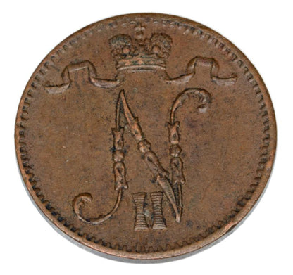 1 penni 1905 Mikołaj II Finlandia okupacja rosyjska Helsinki