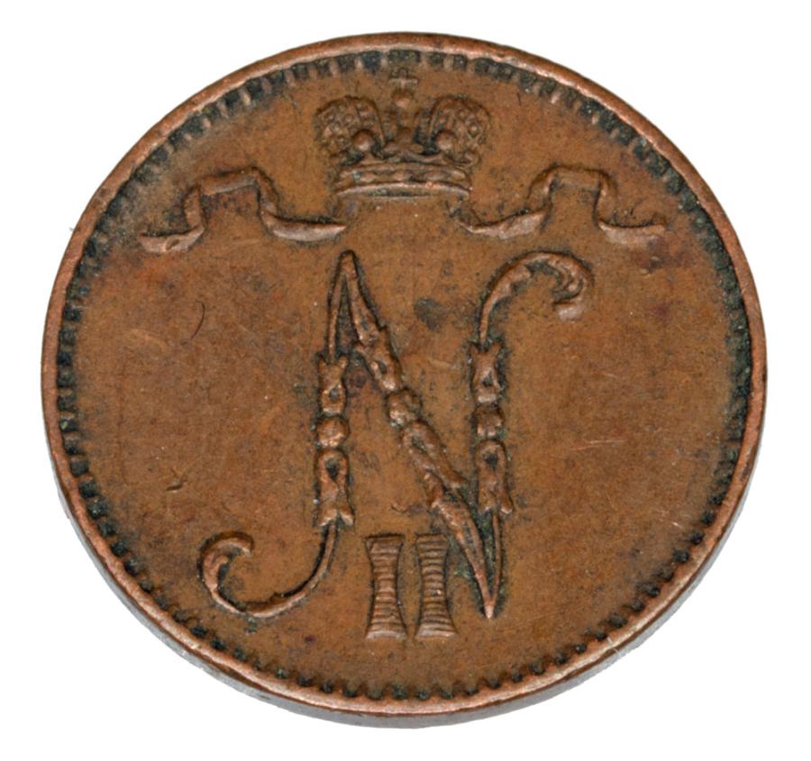 1 penni 1906 Mikołaj II Finlandia okupacja rosyjska Helsinki