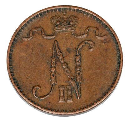 1 penni 1906 Mikołaj II Finlandia okupacja rosyjska Helsinki