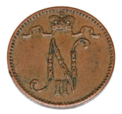 1 penni 1913 Mikołaj II Finlandia okupacja rosyjska Helsinki