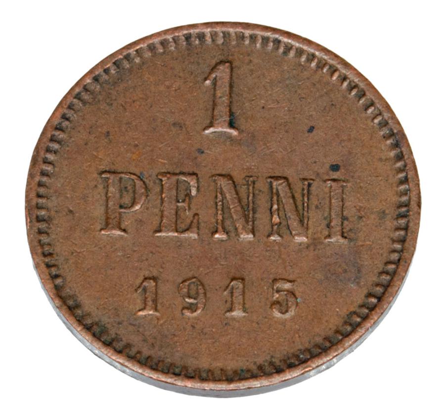 1 penni 1915 Mikołaj II Finlandia okupacja rosyjska Helsinki