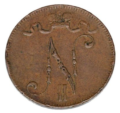 5 pennia 1901 Mikołaj II Finlandia rosyjska Helsinki