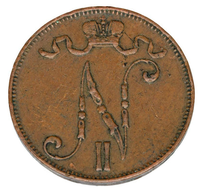 5 pennia 1905 Mikołaj II Finlandia rosyjska Helsinki