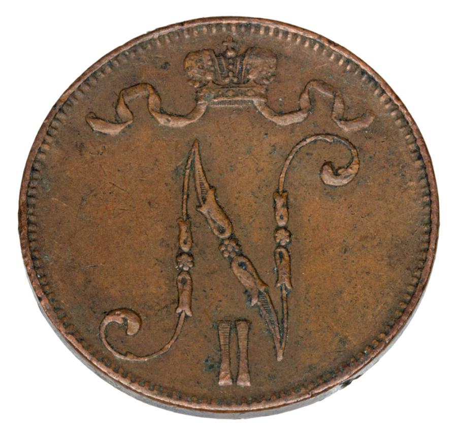 5 pennia 1912 Mikołaj II Finlandia rosyjska Helsinki