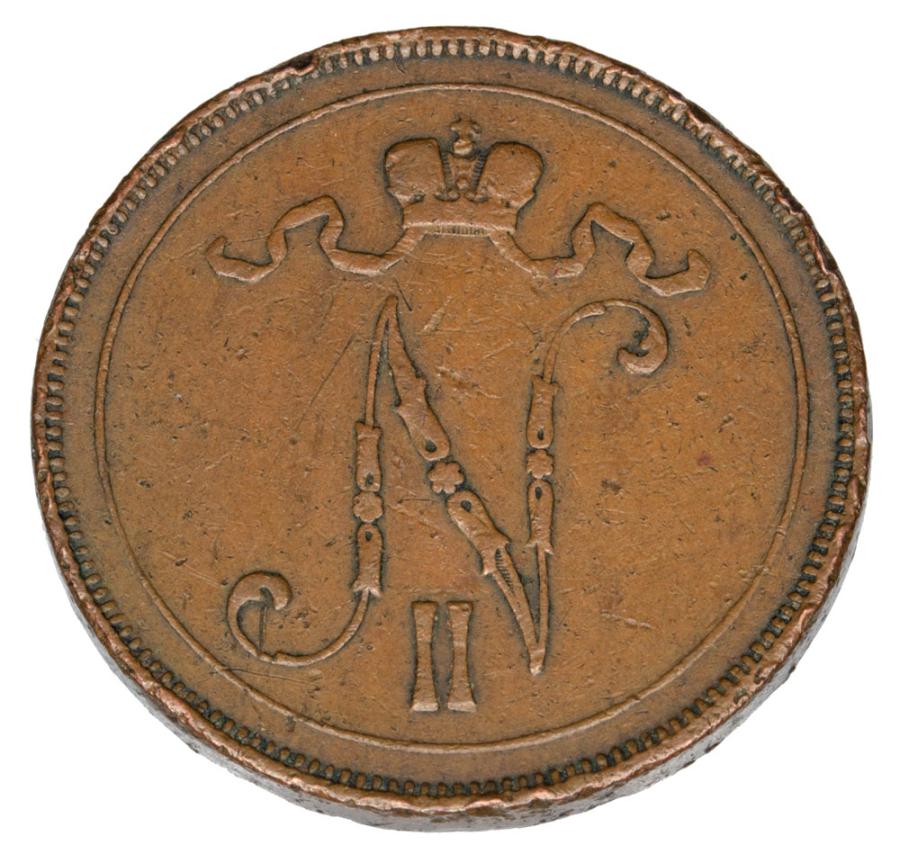 10 pennia 1895 Mikołaj II Finlandia rosyjska Helsinki