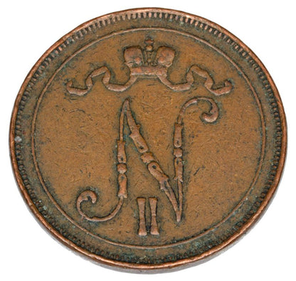 10 pennia 1909 Mikołaj II Finlandia rosyjska Helsinki