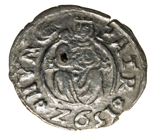 Denar 1592 Rudolf II Habsburg Węgry Kremnica
