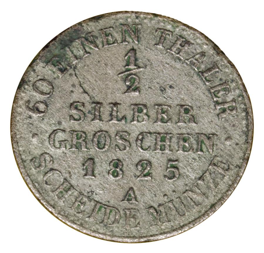 1/2 grosza srebrnego 1825 Fryderyk Wilhelm III Prusy Berlin