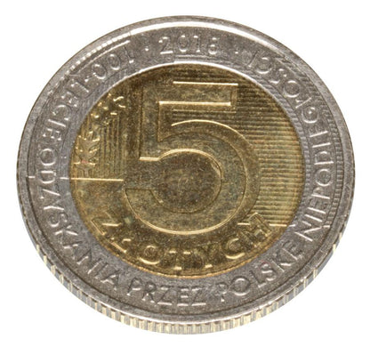 5 złotych 2018 Polska Warszawa 100 lat niepodległości