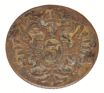 3 krajcary 1800 Franciszek II Habsburg Austria Praga