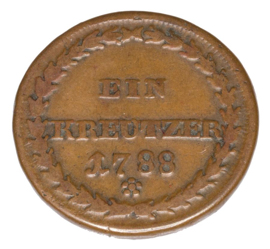 1 krajcar 1788 Karol II Palatynat Dwóch Mostów Zweibrucken