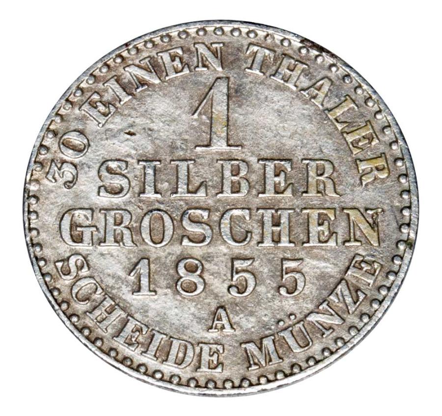 1 grosz srebrny 1855 Fryderyk Wilhelm IV Prusy Berlin A