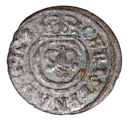 Szeląg 1649 Krystyna Waza Ryga
