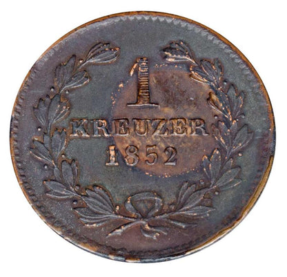 1 krajcar 1852 Leopold Badeński Niemcy Badenia