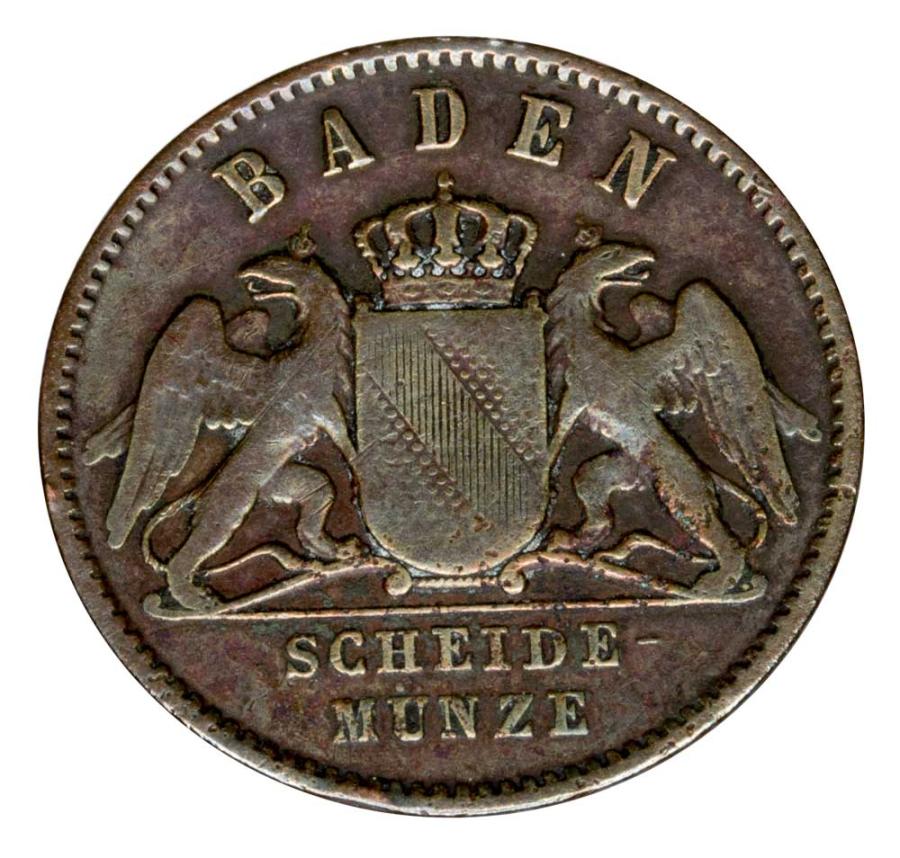 1 krajcar 1863 Fryderyk I Badeński Niemcy Badenia