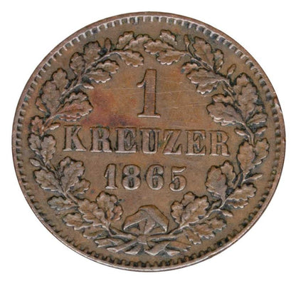 1 krajcar 1865 Fryderyk I Badeński Niemcy Badenia