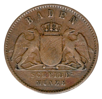 1 krajcar 1865 Fryderyk I Badeński Niemcy Badenia