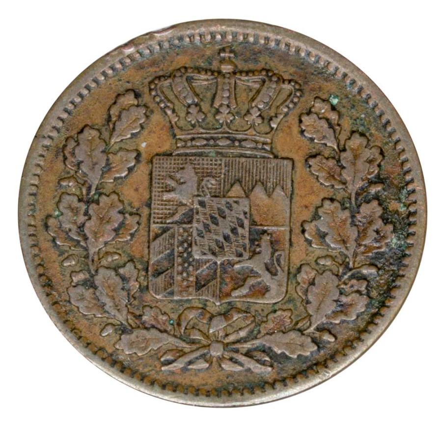 2 fenigi 1869 Ludwik II Wittelsbach Niemcy Bawaria