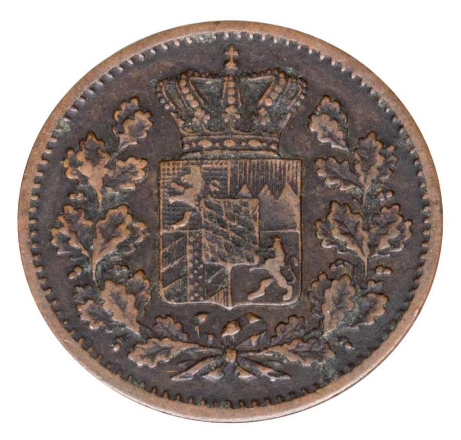 1 fenig 1866 Ludwik II Wittelsbach Niemcy Bawaria