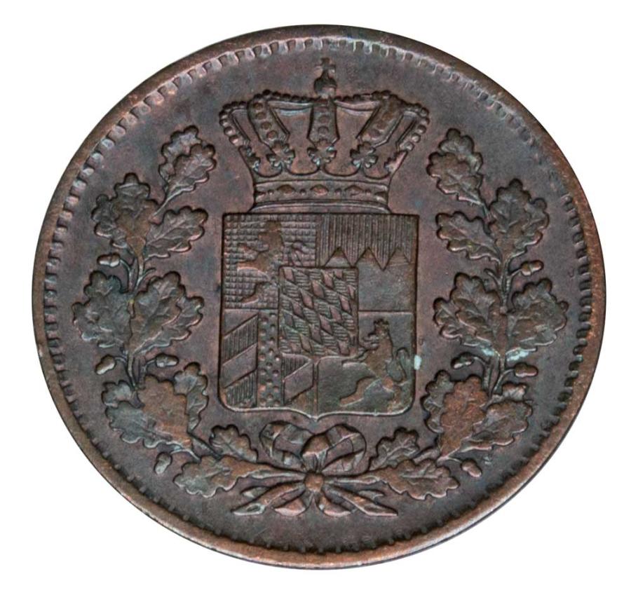 1 fenig 1869 Ludwik II Wittelsbach Niemcy Bawaria