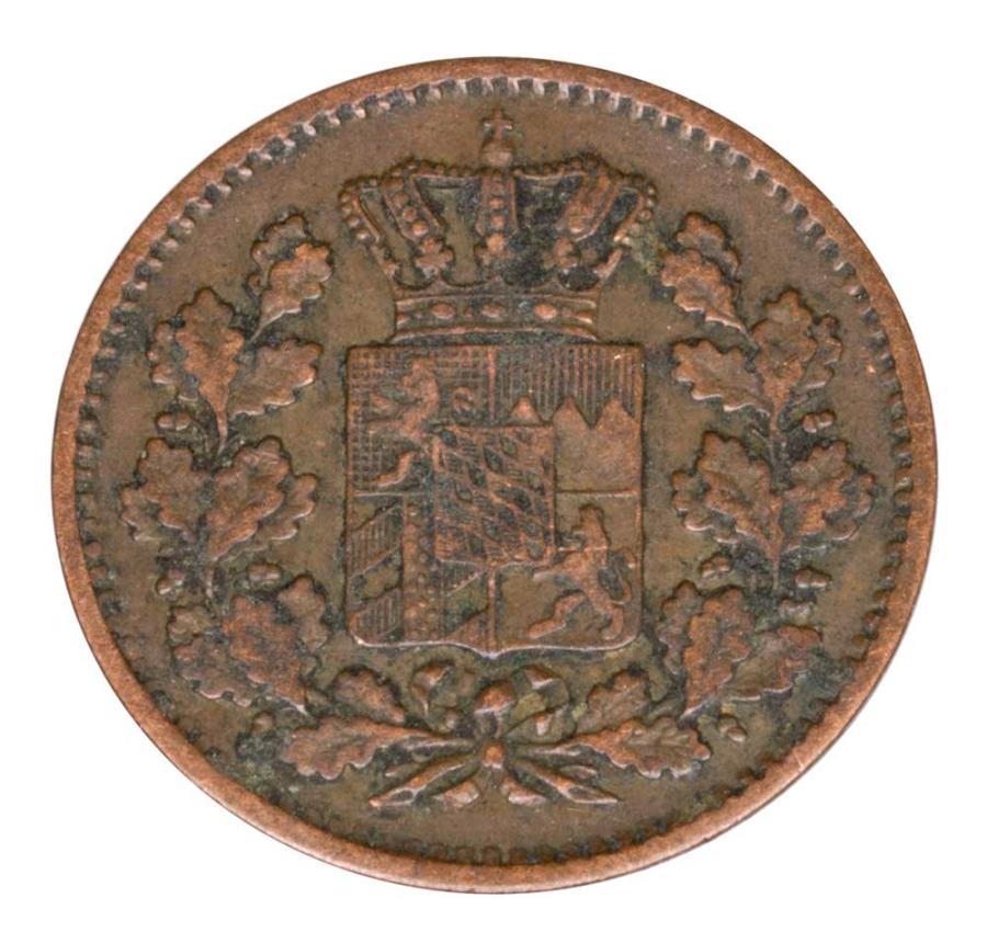 1 fenig 1871 Ludwik II Wittelsbach Niemcy Bawaria