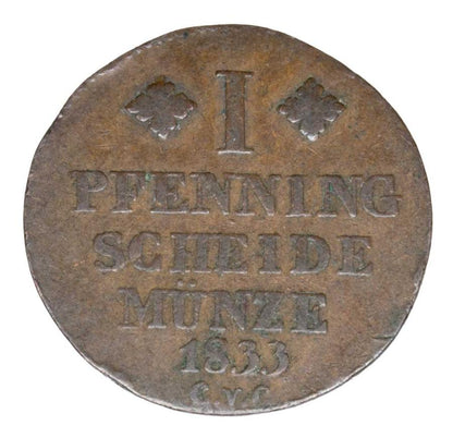 1 fenig 1833 Wilhelm Niemcy Brunszwik