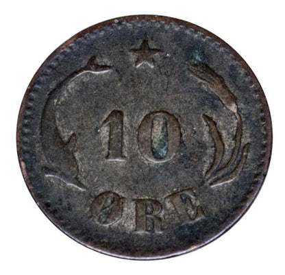10 ore 1884 Chrystian IX Dania Kopenhaga