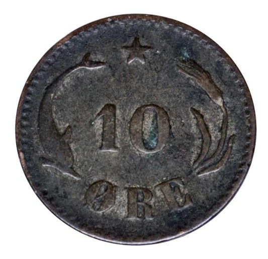 10 ore 1884 Chrystian IX Dania Kopenhaga