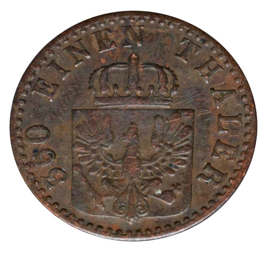 1 fenig 1861 Wilhelm I Hohenzollern Niemcy Berlin