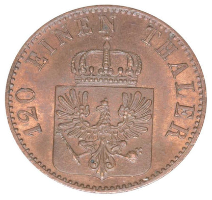 3 fenigi 1861 Wilhelm I Hohenzollern Niemcy Berlin A