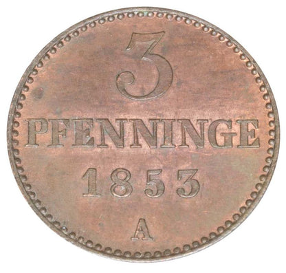 3 fenigi 1853 Fryderyk Franciszek II Meklemburgia Schwerin