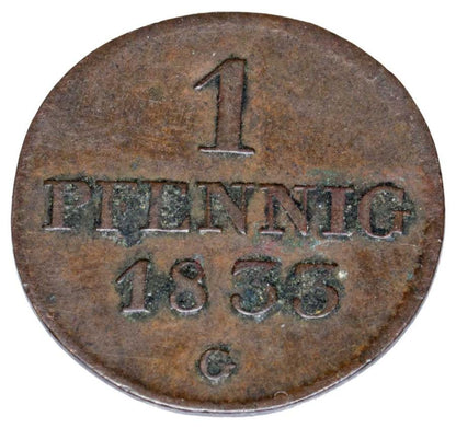 1 fenig 1833 Antoni Dobry Niemcy Saksonia Drezno G