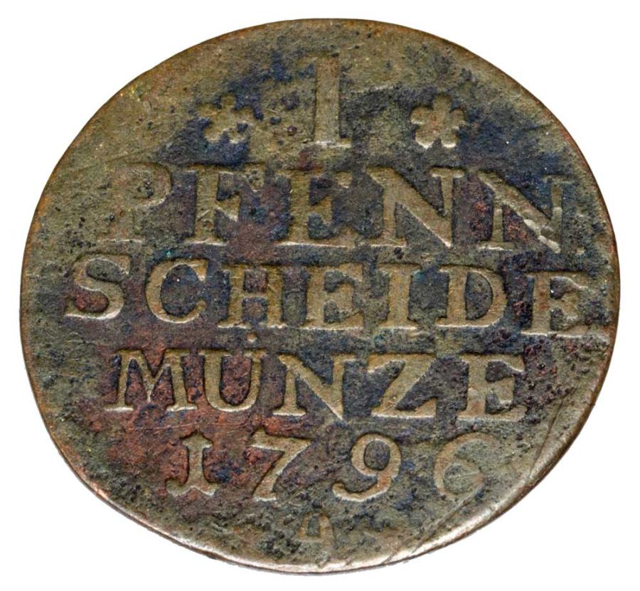 1 fenig 1796 Fryderyk Wilhelm II Brandenburgia Berlin A
