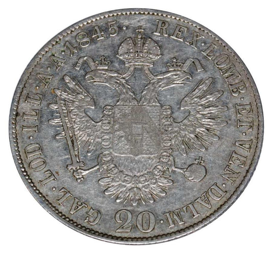 20 krajcarów 1845 Ferdynand I Habsburg Austria Praga C